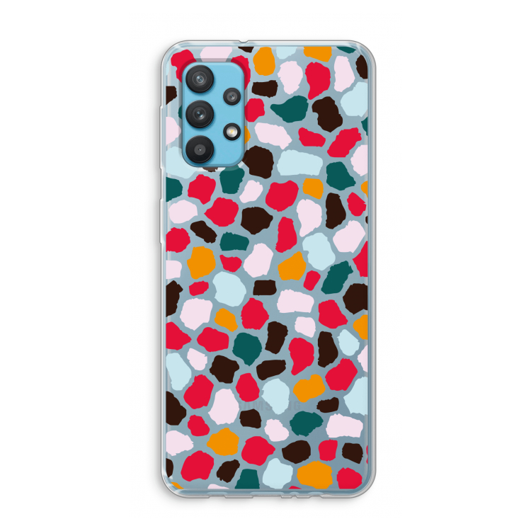 Colored Giraffe: Samsung Galaxy A32 4G Transparant Hoesje