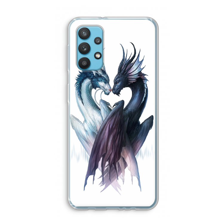 Yin Yang Dragons: Samsung Galaxy A32 4G Transparant Hoesje
