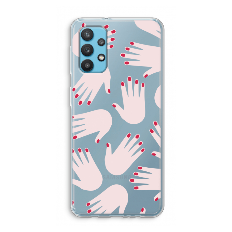 Hands pink: Samsung Galaxy A32 4G Transparant Hoesje