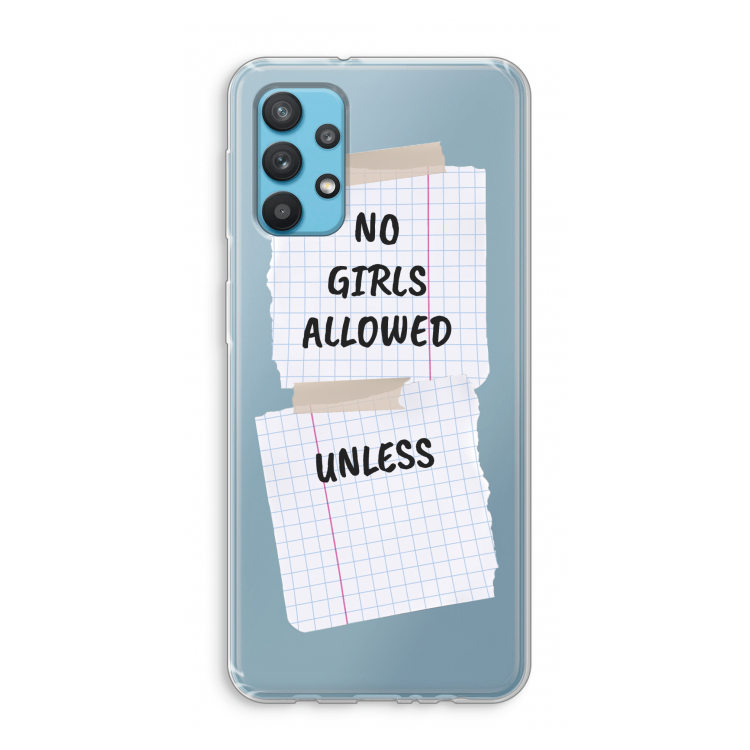 No Girls Allowed Unless: Samsung Galaxy A32 4G Transparant Hoesje