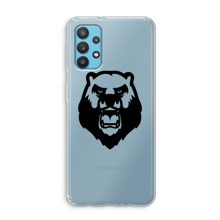 Angry Bear (black): Samsung Galaxy A32 4G Transparant Hoesje