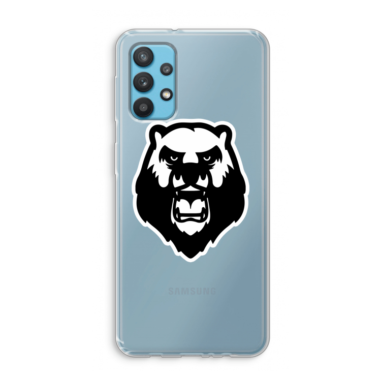 Angry Bear (white): Samsung Galaxy A32 4G Transparant Hoesje