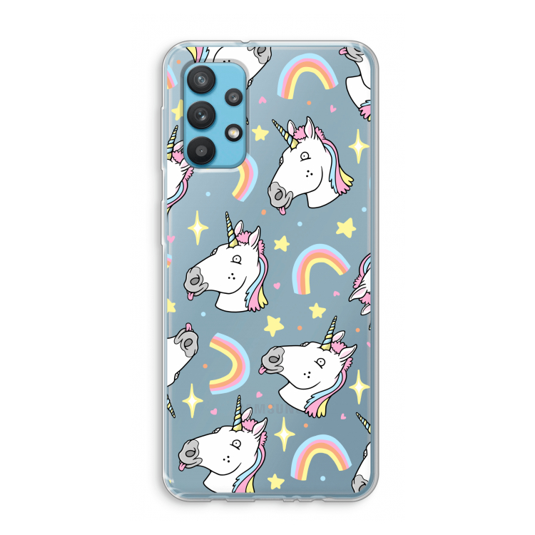 Rainbow Unicorn: Samsung Galaxy A32 4G Transparant Hoesje