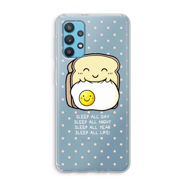 Sleep All Day: Samsung Galaxy A32 4G Transparant Hoesje