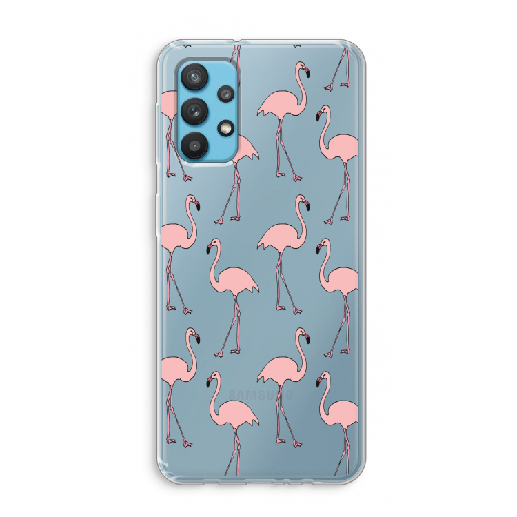 Anything Flamingoes: Samsung Galaxy A32 4G Transparant Hoesje