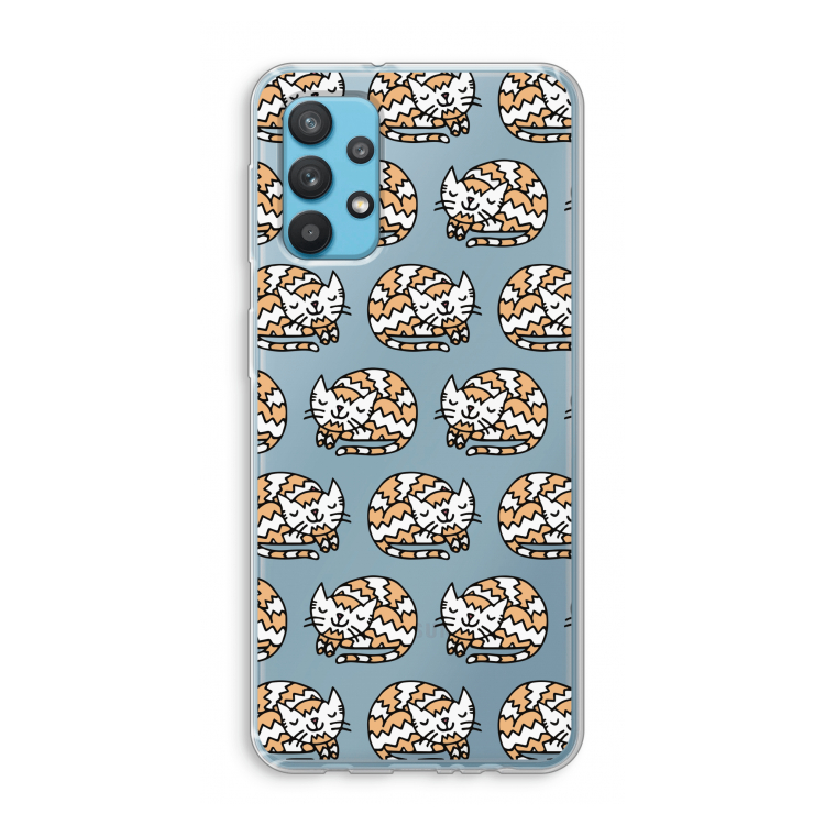 Slapende poes: Samsung Galaxy A32 4G Transparant Hoesje