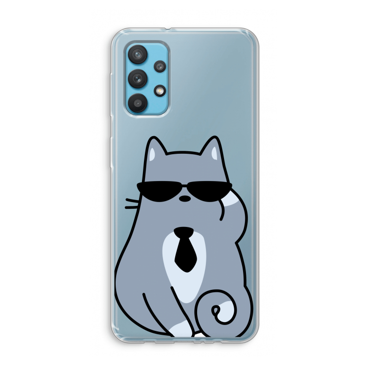 Cool cat: Samsung Galaxy A32 4G Transparant Hoesje