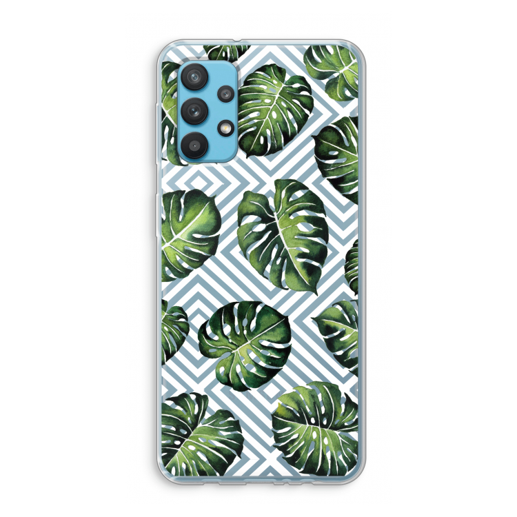 Geometrische jungle: Samsung Galaxy A32 4G Transparant Hoesje