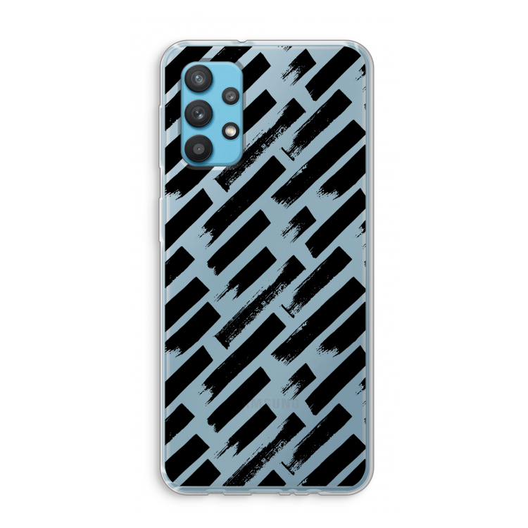 Zwarte vegen: Samsung Galaxy A32 4G Transparant Hoesje