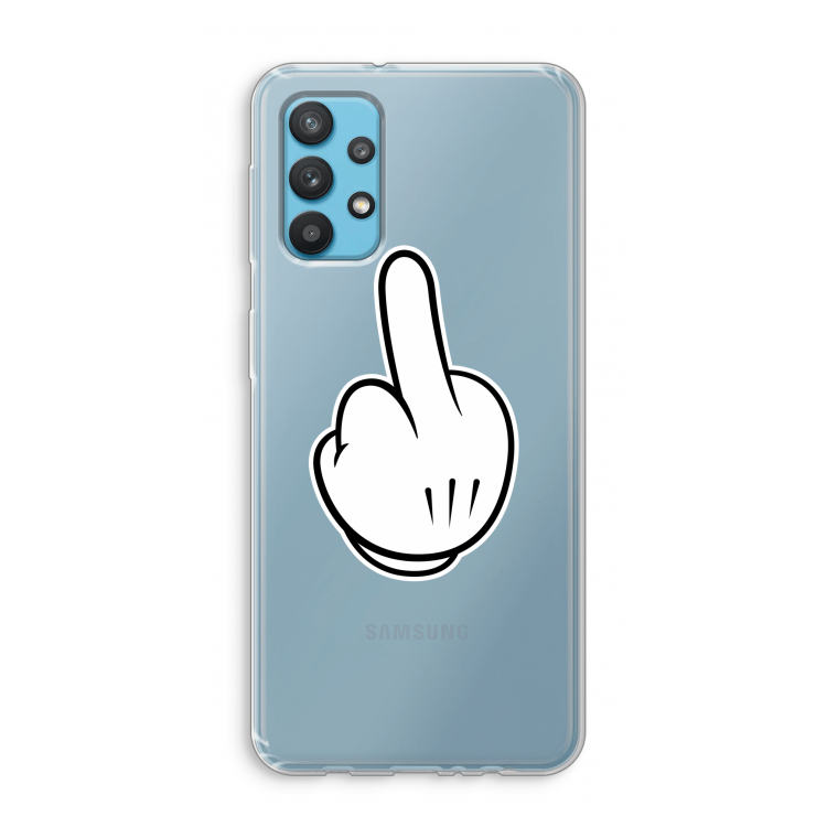 Middle finger black: Samsung Galaxy A32 4G Transparant Hoesje