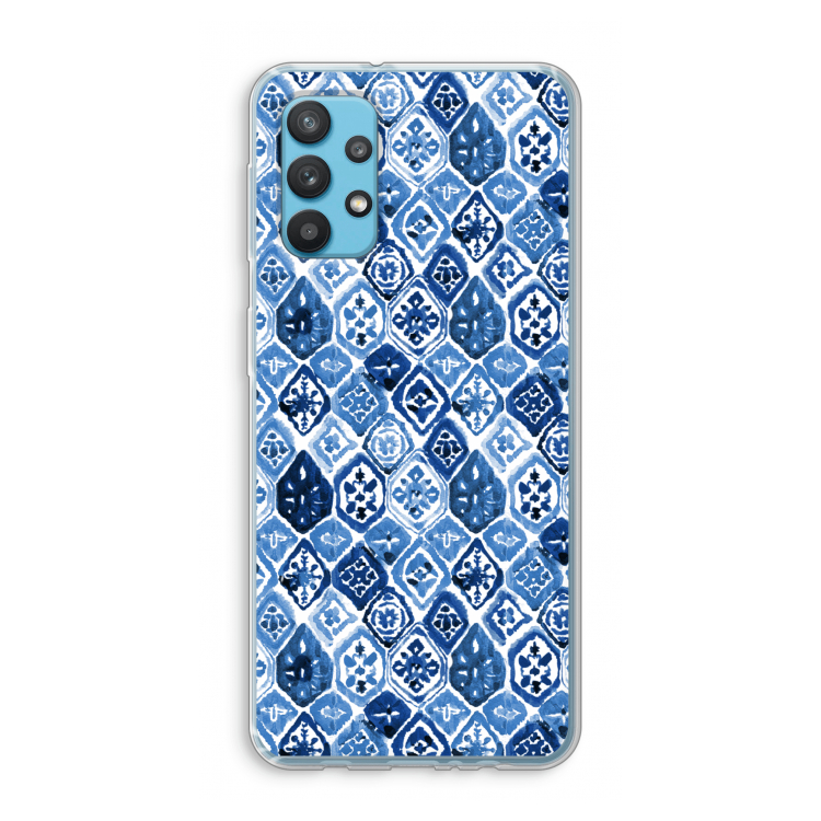 Blauw motief: Samsung Galaxy A32 4G Transparant Hoesje