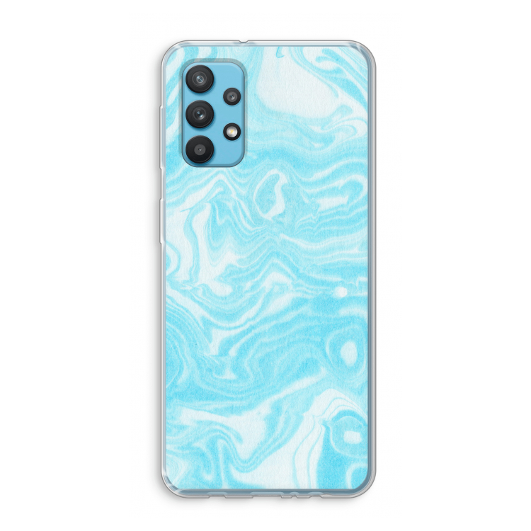 Waterverf blauw: Samsung Galaxy A32 4G Transparant Hoesje