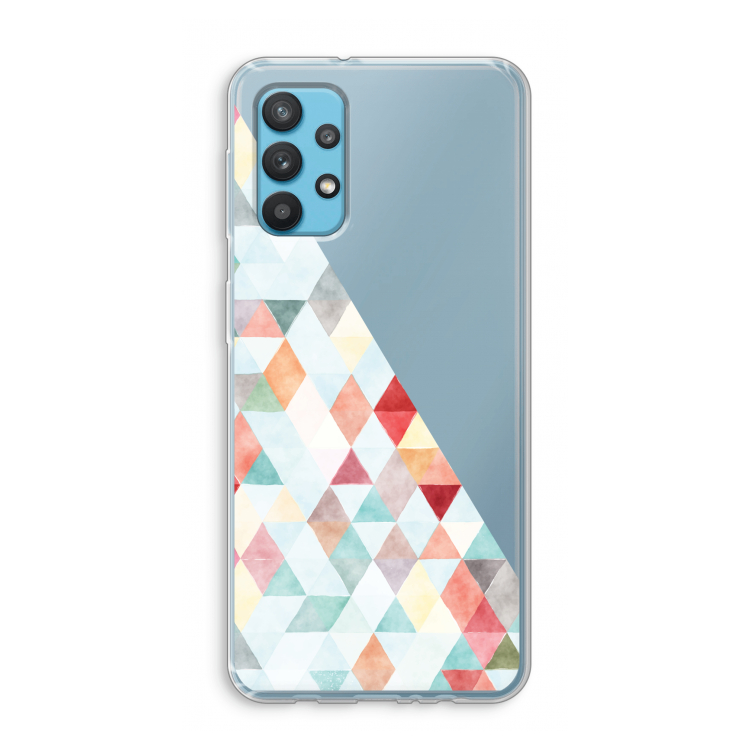 Gekleurde driehoekjes pastel: Samsung Galaxy A32 4G Transparant Hoesje
