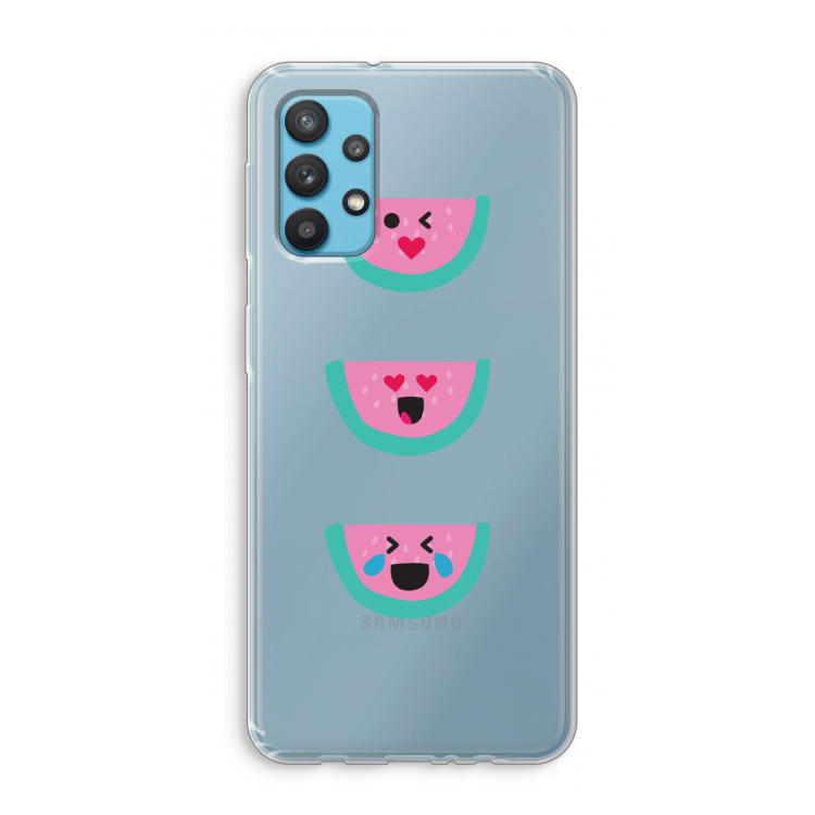 Smiley watermeloen: Samsung Galaxy A32 4G Transparant Hoesje