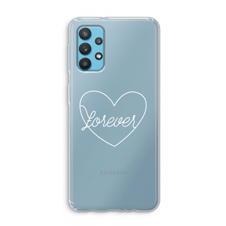 Forever heart pastel: Samsung Galaxy A32 4G Transparant Hoesje