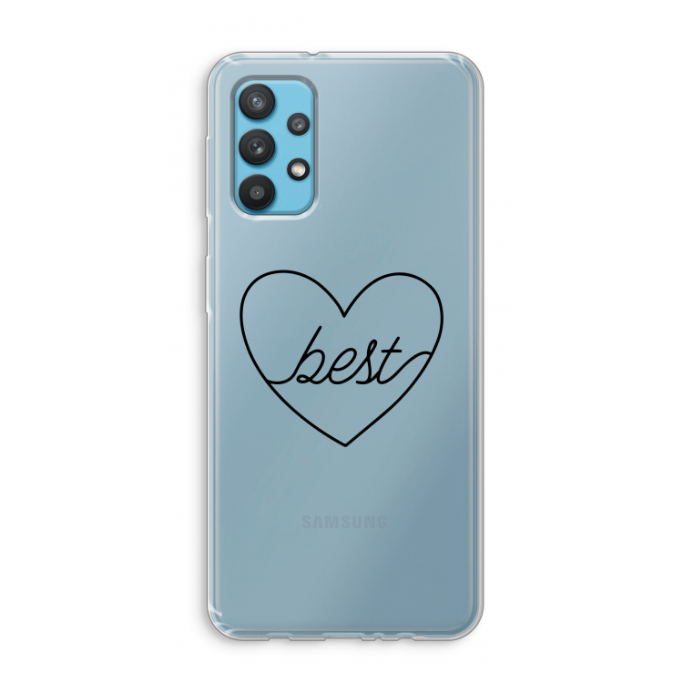 Best heart black: Samsung Galaxy A32 4G Transparant Hoesje