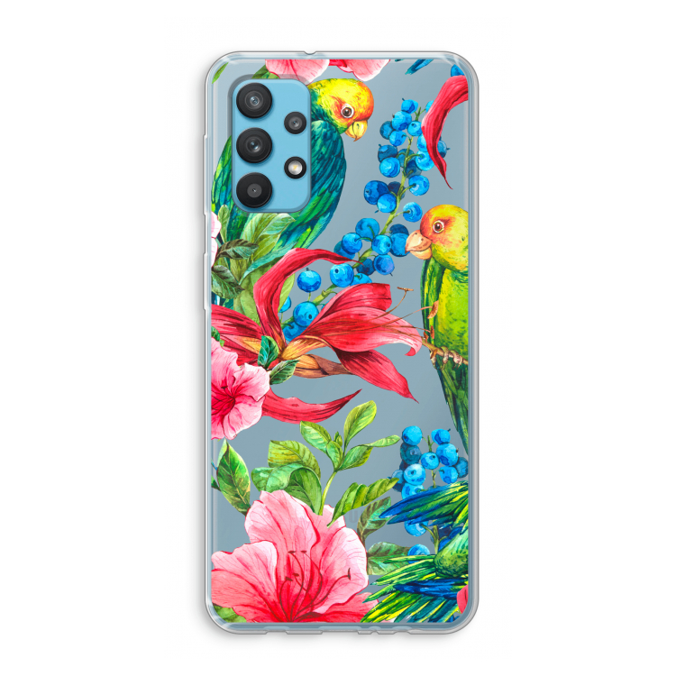 Papegaaien: Samsung Galaxy A32 4G Transparant Hoesje