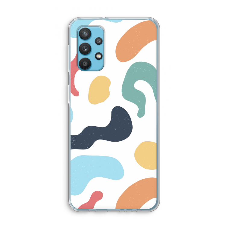 Memphis Shapes Blue: Samsung Galaxy A32 4G Transparant Hoesje