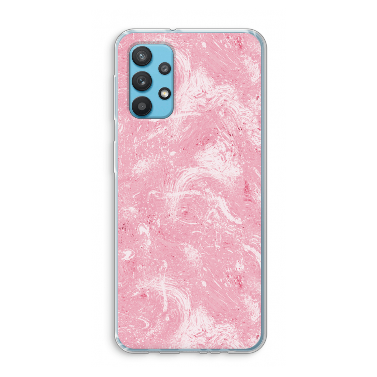 Abstract Painting Pink: Samsung Galaxy A32 4G Transparant Hoesje