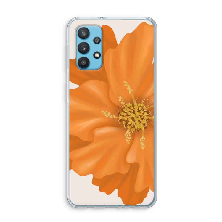 Orange Ellila flower: Samsung Galaxy A32 4G Transparant Hoesje