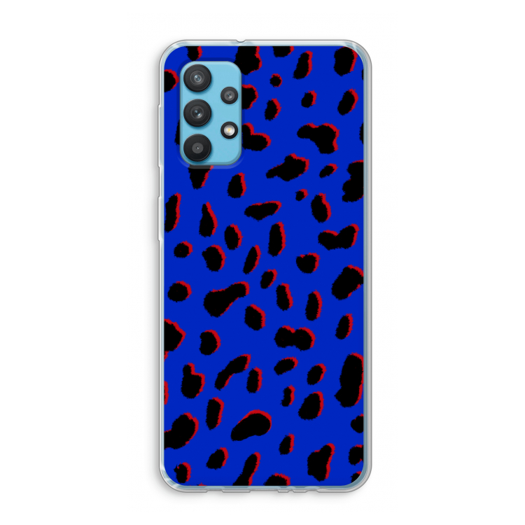 Blue Leopard: Samsung Galaxy A32 4G Transparant Hoesje