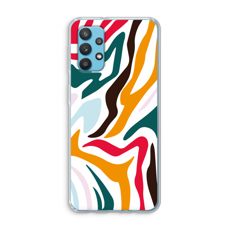 Colored Zebra: Samsung Galaxy A32 4G Transparant Hoesje
