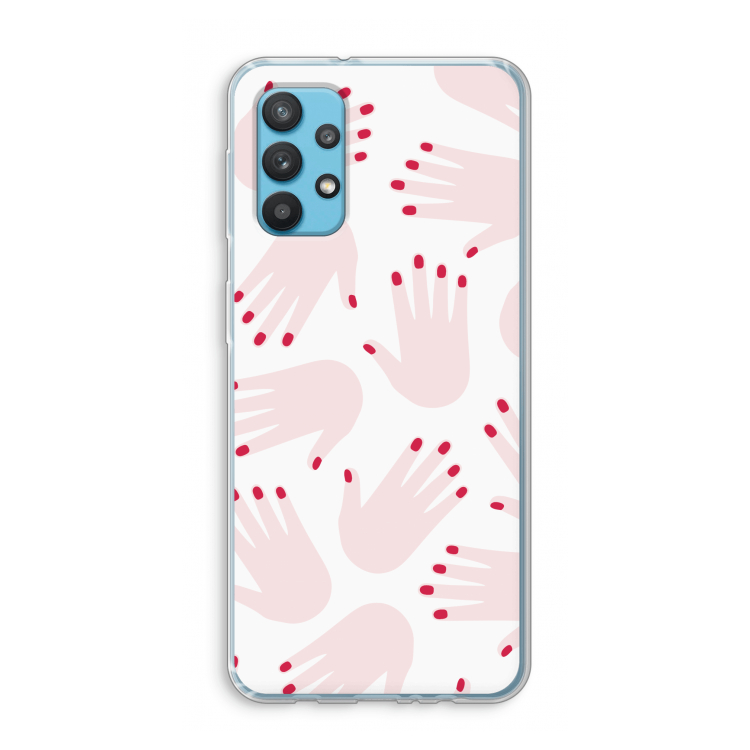 Hands pink: Samsung Galaxy A32 4G Transparant Hoesje
