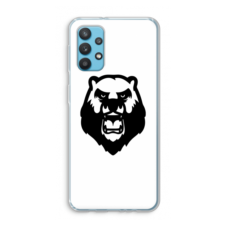 Angry Bear (white): Samsung Galaxy A32 4G Transparant Hoesje