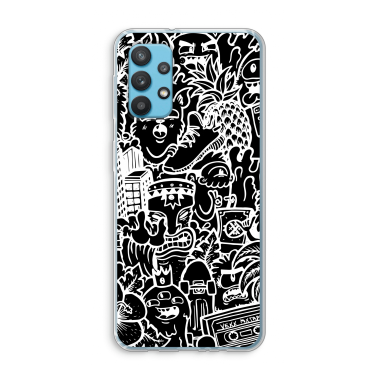 Vexx Black Mixtape: Samsung Galaxy A32 4G Transparant Hoesje