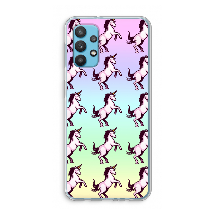 Musketon Unicorn: Samsung Galaxy A32 4G Transparant Hoesje