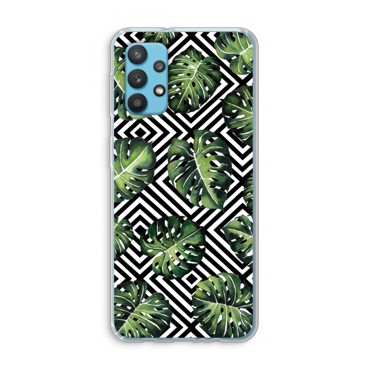 Geometrische jungle: Samsung Galaxy A32 4G Transparant Hoesje