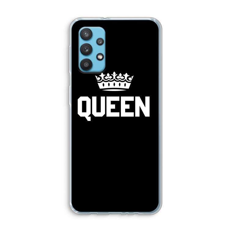 Queen zwart: Samsung Galaxy A32 4G Transparant Hoesje