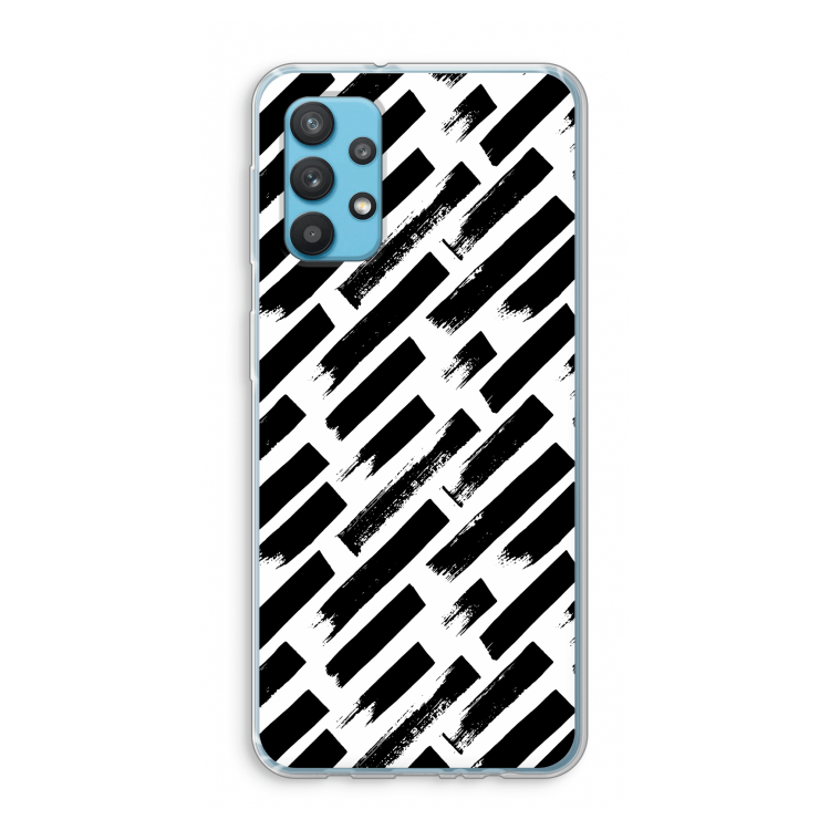 Zwarte vegen: Samsung Galaxy A32 4G Transparant Hoesje