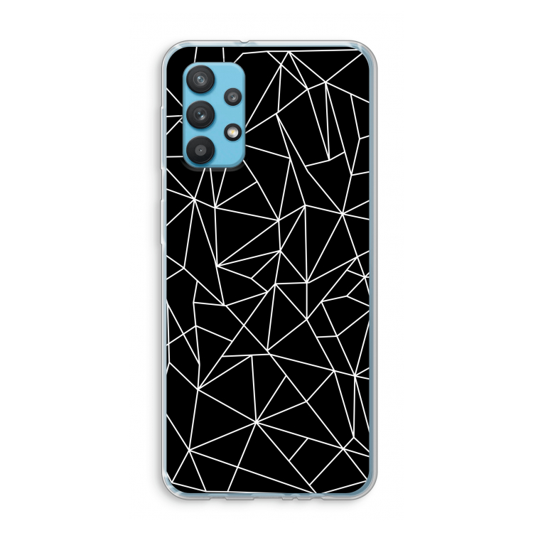 Geometrische lijnen wit: Samsung Galaxy A32 4G Transparant Hoesje