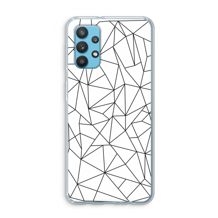 Geometrische lijnen zwart: Samsung Galaxy A32 4G Transparant Hoesje