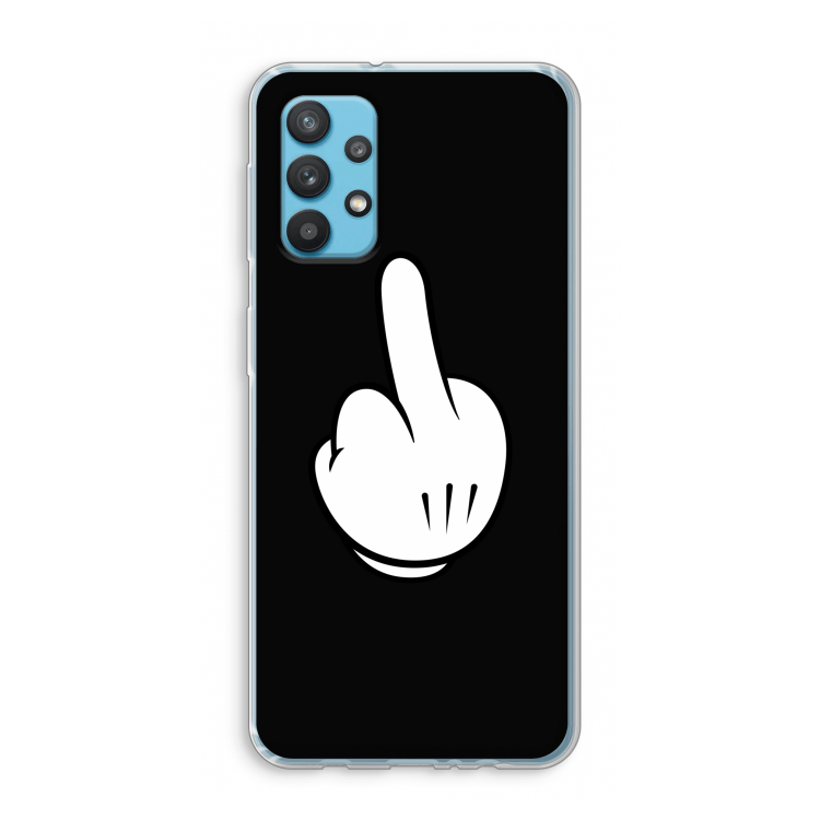 Middle finger black: Samsung Galaxy A32 4G Transparant Hoesje