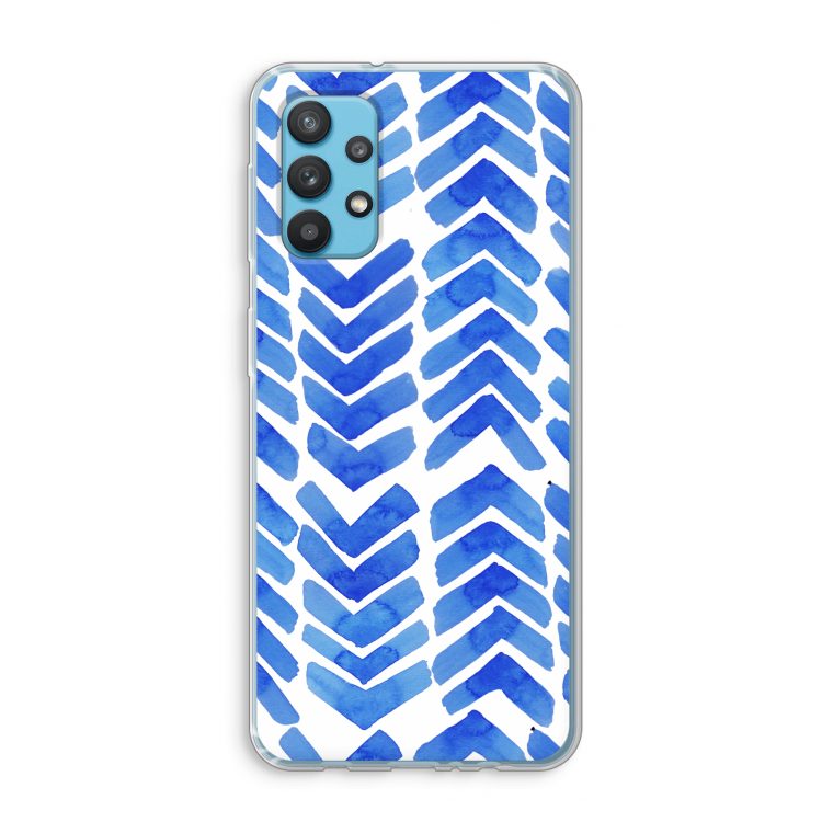 Blauwe pijlen: Samsung Galaxy A32 4G Transparant Hoesje