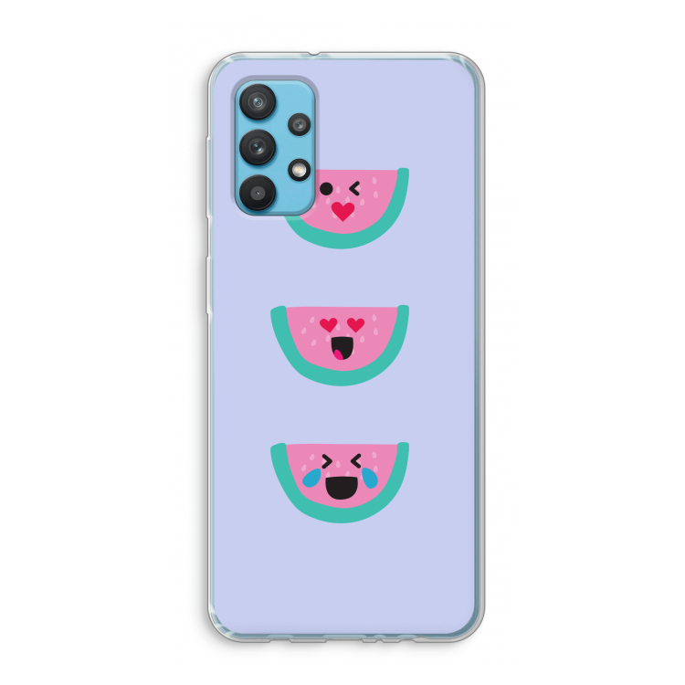 Smiley watermeloen: Samsung Galaxy A32 4G Transparant Hoesje