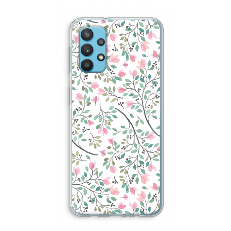 Sierlijke bloemen: Samsung Galaxy A32 4G Transparant Hoesje