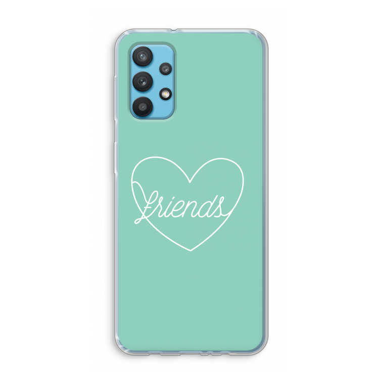 Friends heart pastel: Samsung Galaxy A32 4G Transparant Hoesje