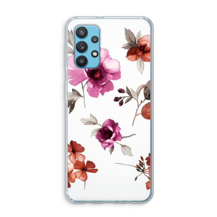 Geschilderde bloemen: Samsung Galaxy A32 4G Transparant Hoesje