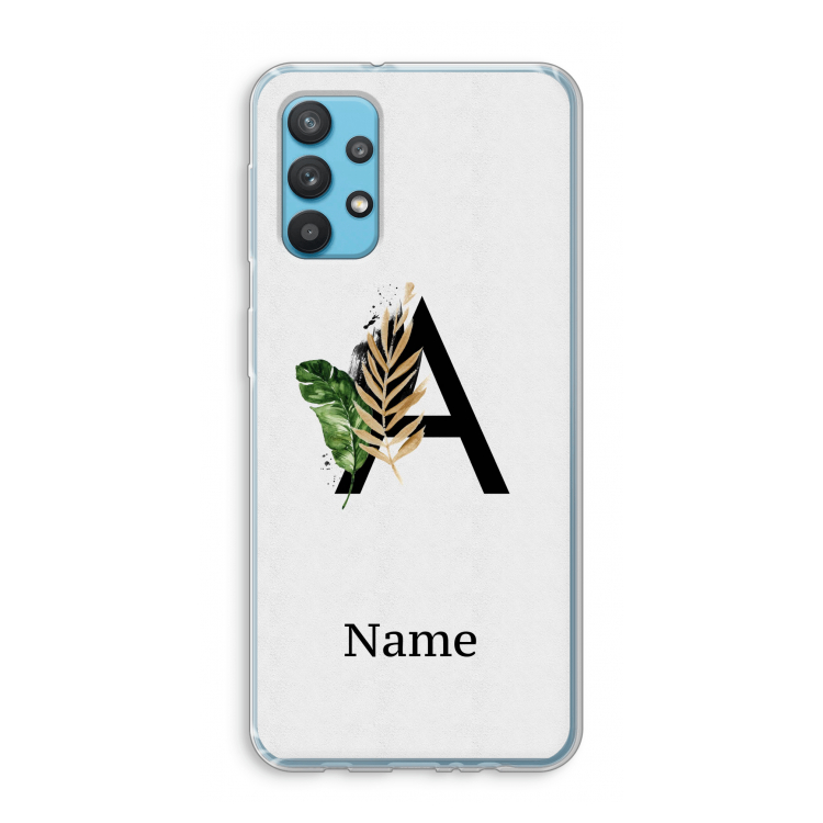 Charcoal Flora: Samsung Galaxy A32 4G Transparant Hoesje