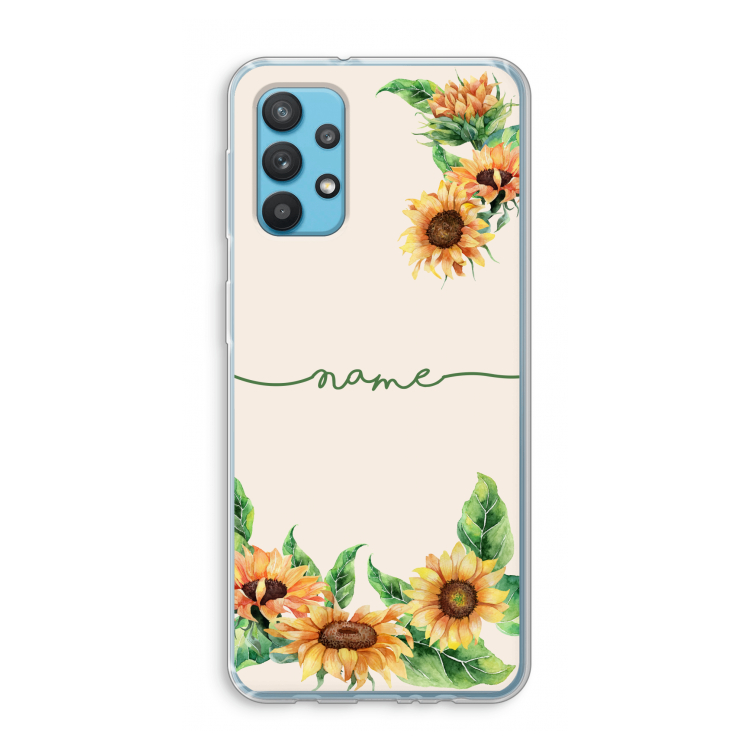 Zonnebloemen: Samsung Galaxy A32 4G Transparant Hoesje