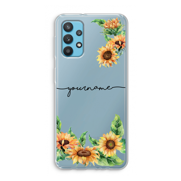 Zonnebloemen: Samsung Galaxy A32 4G Transparant Hoesje