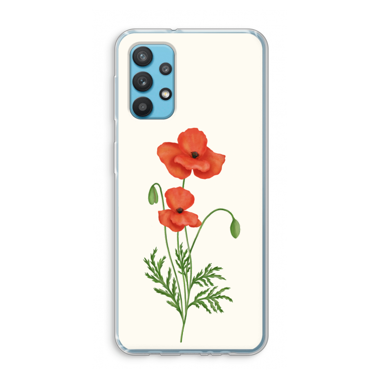 Red poppy: Samsung Galaxy A32 4G Transparant Hoesje