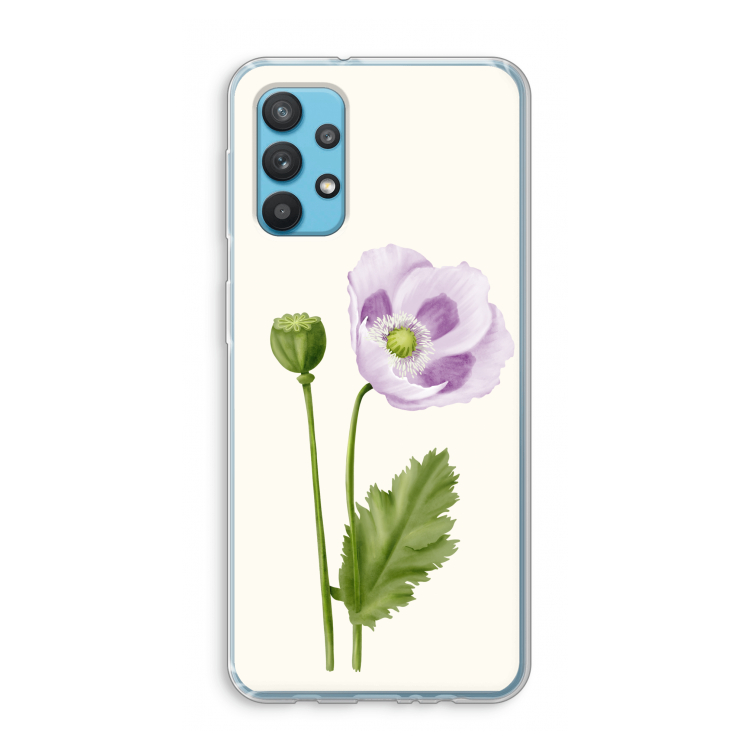 Purple poppy: Samsung Galaxy A32 4G Transparant Hoesje