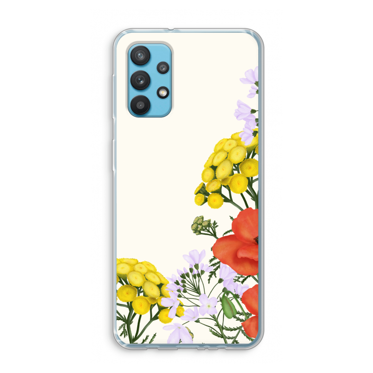 Wilde bloemen: Samsung Galaxy A32 4G Transparant Hoesje