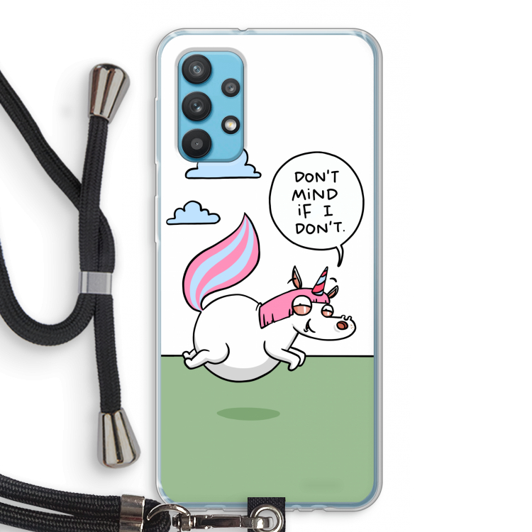 Unicorn: Samsung Galaxy A32 4G Transparant Hoesje met koord
