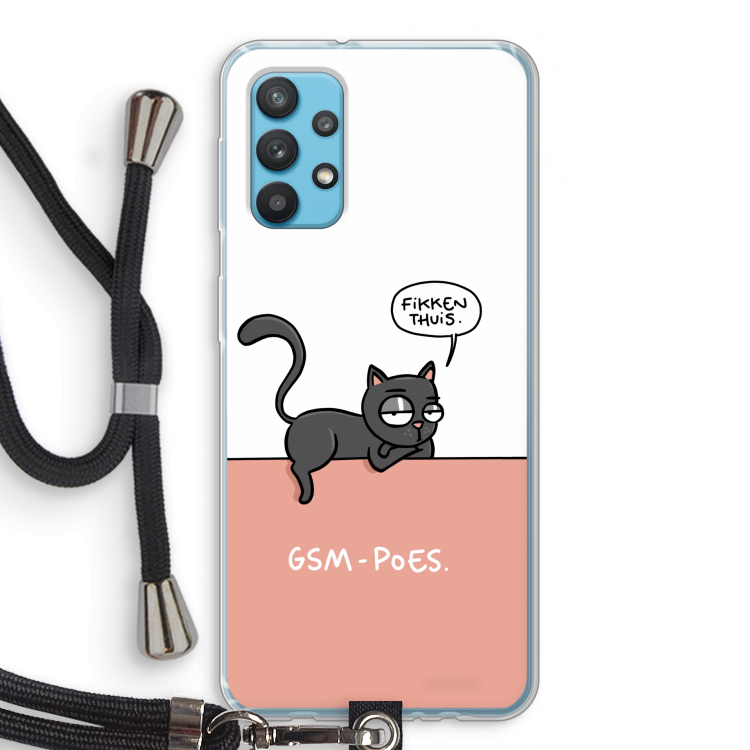 GSM poes: Samsung Galaxy A32 4G Transparant Hoesje met koord