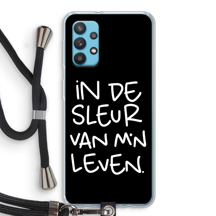 De Sleur: Samsung Galaxy A32 4G Transparant Hoesje met koord